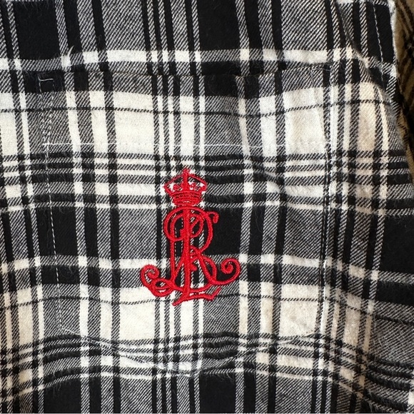 Lauren Ralph Lauren Plaid Flannel Pajama Button Down Top Women’s Size L Sleep - Picture 3 of 10